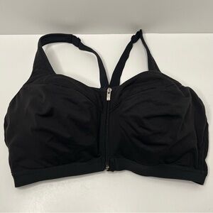 VSX 40D Knockout Sports Bra Racerback Logo Zip Up Maximum Support Front-close